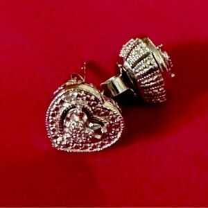 Sterling silver heart shaped earrings